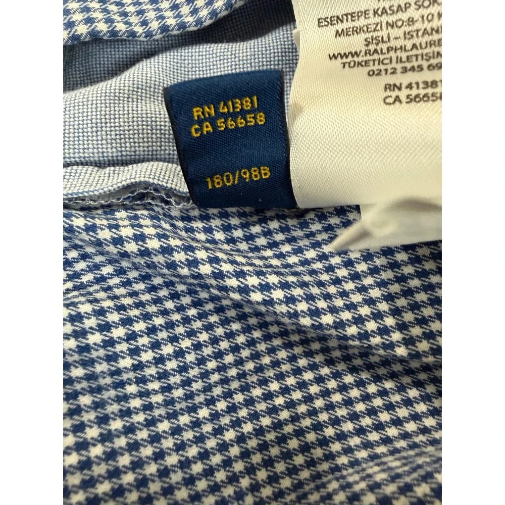 Polo Ralph Lauren shorts men 38 Blue Stretch Classic Plaid Check Houndstooth EUC